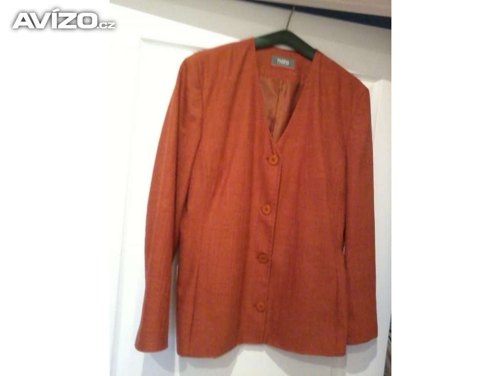 Prodám kvalitní oranžové sako zn. Háta (návrhářka Táňa Havlíčková), vel. 40-42